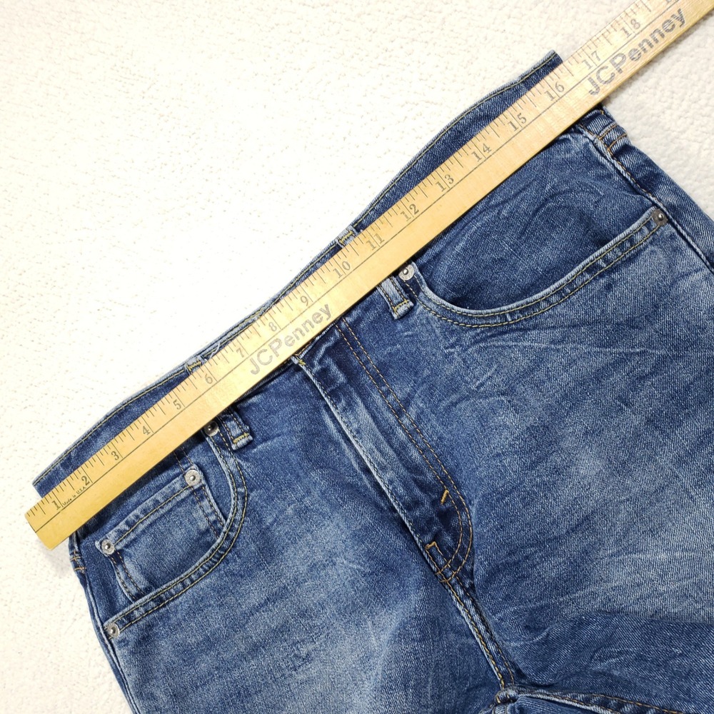 Levi's 502 Jeans Mens 32x30 Blue Regular Taper Medium Wash Lightning Fade Denim - Picture 7 of 14
